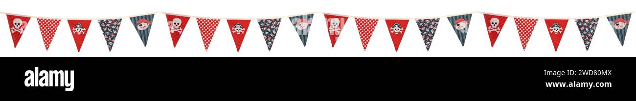 Pirate Paper Bunting - Double Sided Party Decorations - 3m Length - Kids Theme