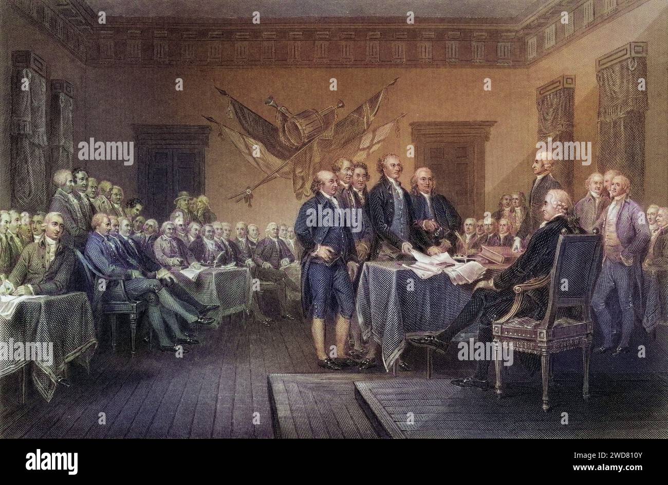 Die Unabhängigkeitserklärung Juli 1776, USA, Historisch, digital restaurierte Reproduktion von einer Vorlage aus dem 19. Jahrhundert, Record date not stated Stock Photo