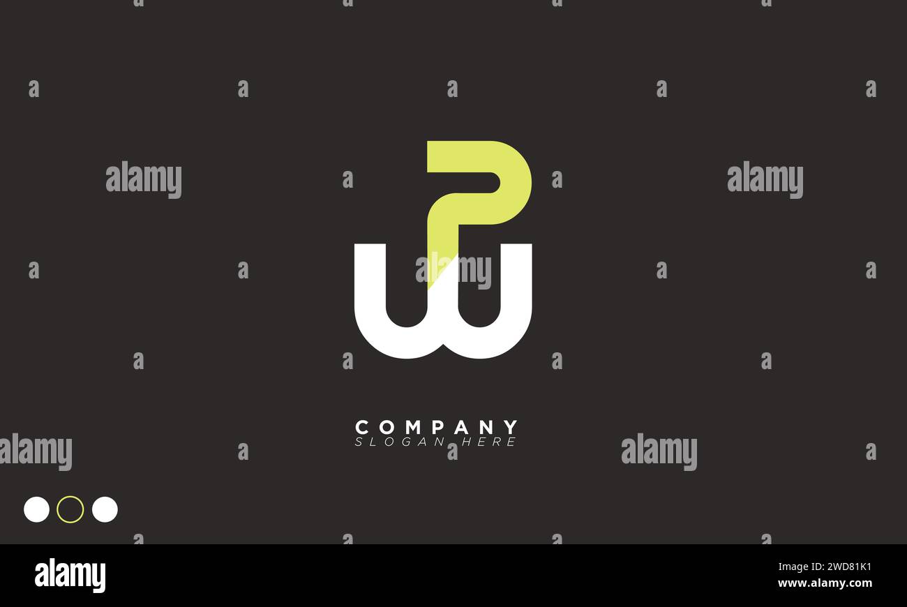 WP Alphabet letters Initials Monogram logo Stock Vector