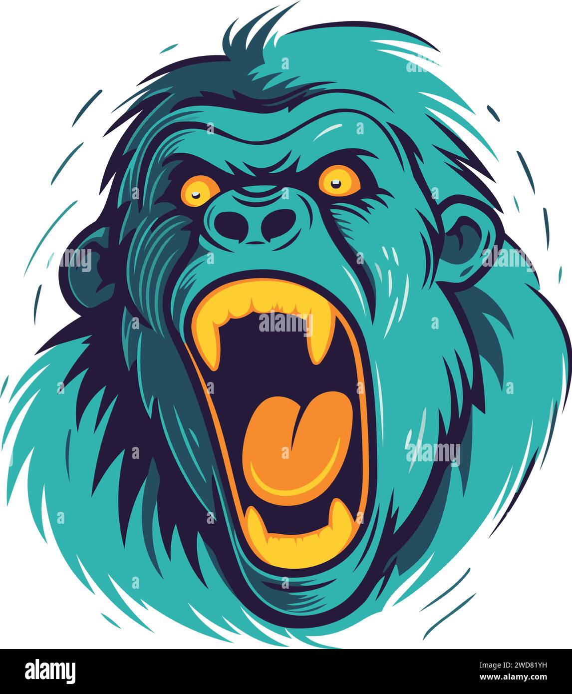 Gorilla head mascot. Vector illustration of a gorilla head mascot Stock