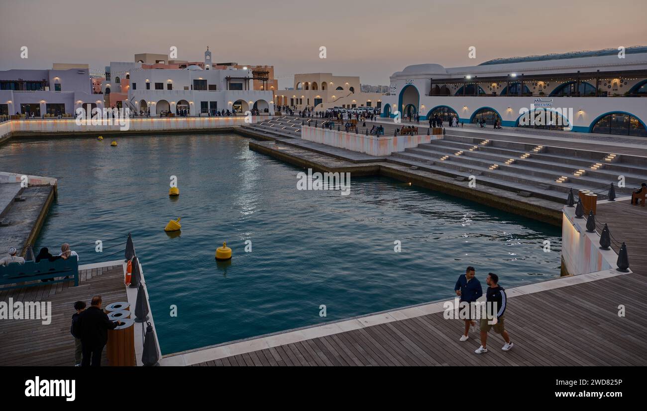 Old Doha port (Mina District) in Doha, Qatar afternoon shot showing