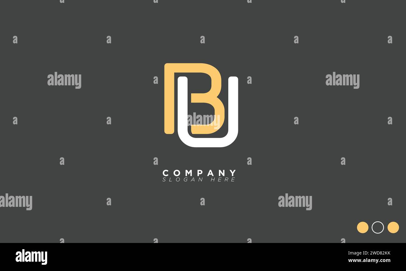 BU Alphabet letters Initials Monogram logo Stock Vector