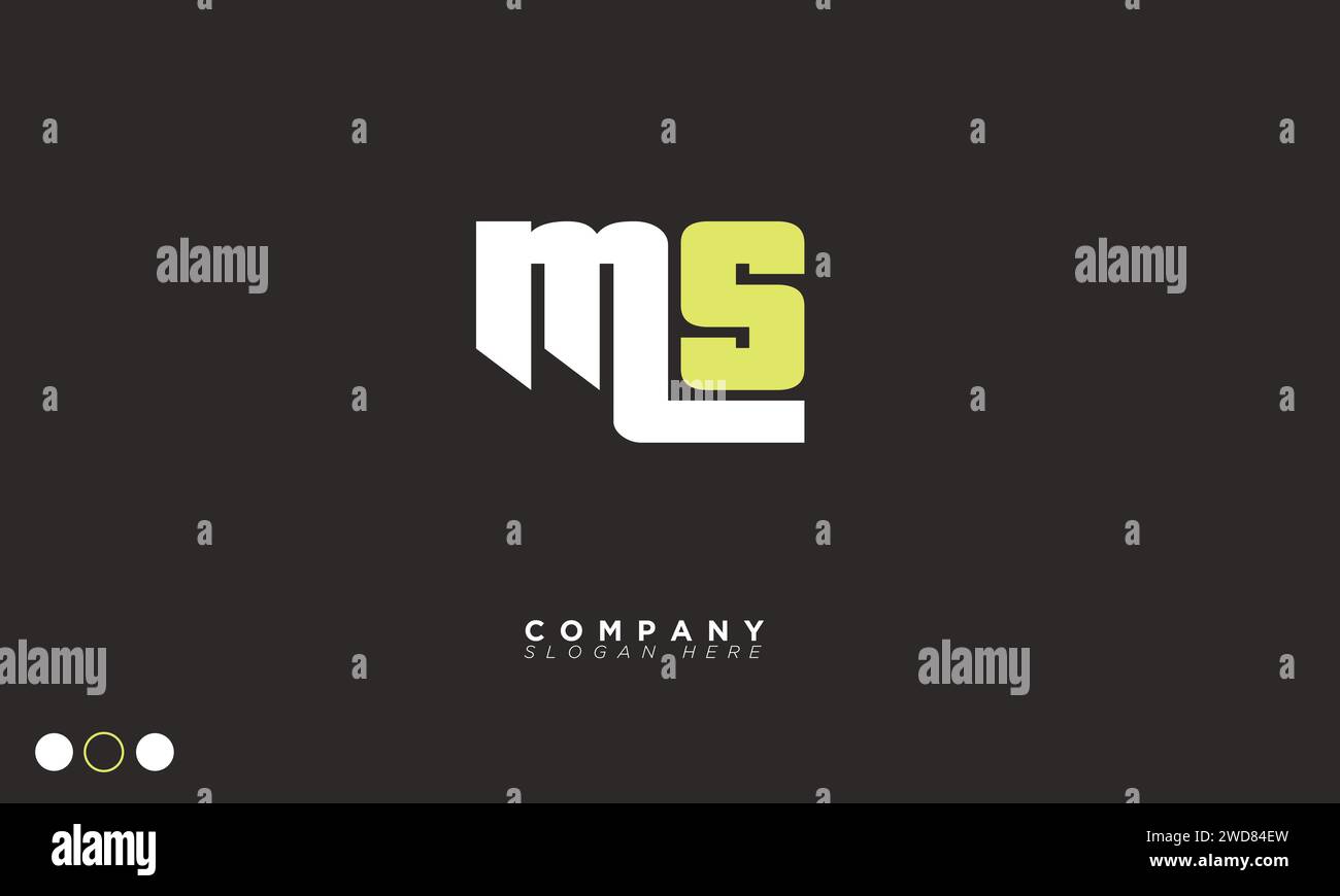MS Alphabet letters Initials Monogram logo Stock Vector