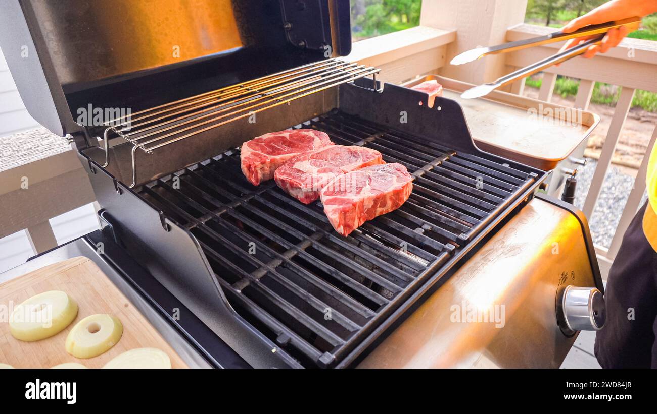 Two burner gas grill hi-res stock photography and images - Alamy