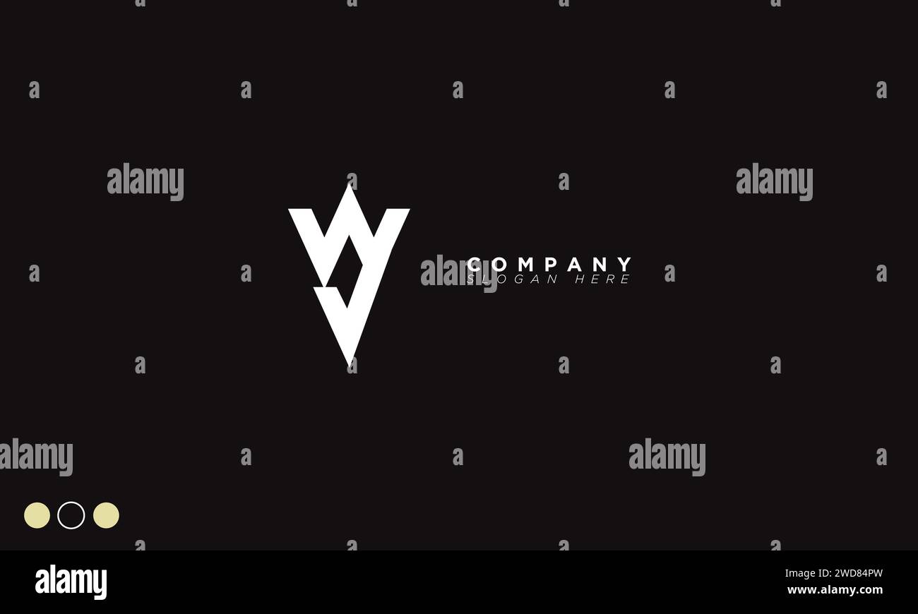 WV Alphabet letters Initials Monogram logo Stock Vector