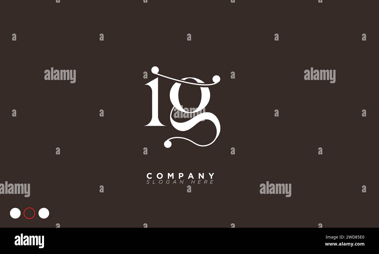 IG Alphabet letters Initials Monogram logo Stock Vector