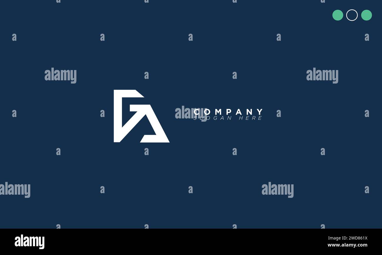 GA Alphabet letters Initials Monogram logo Stock Vector