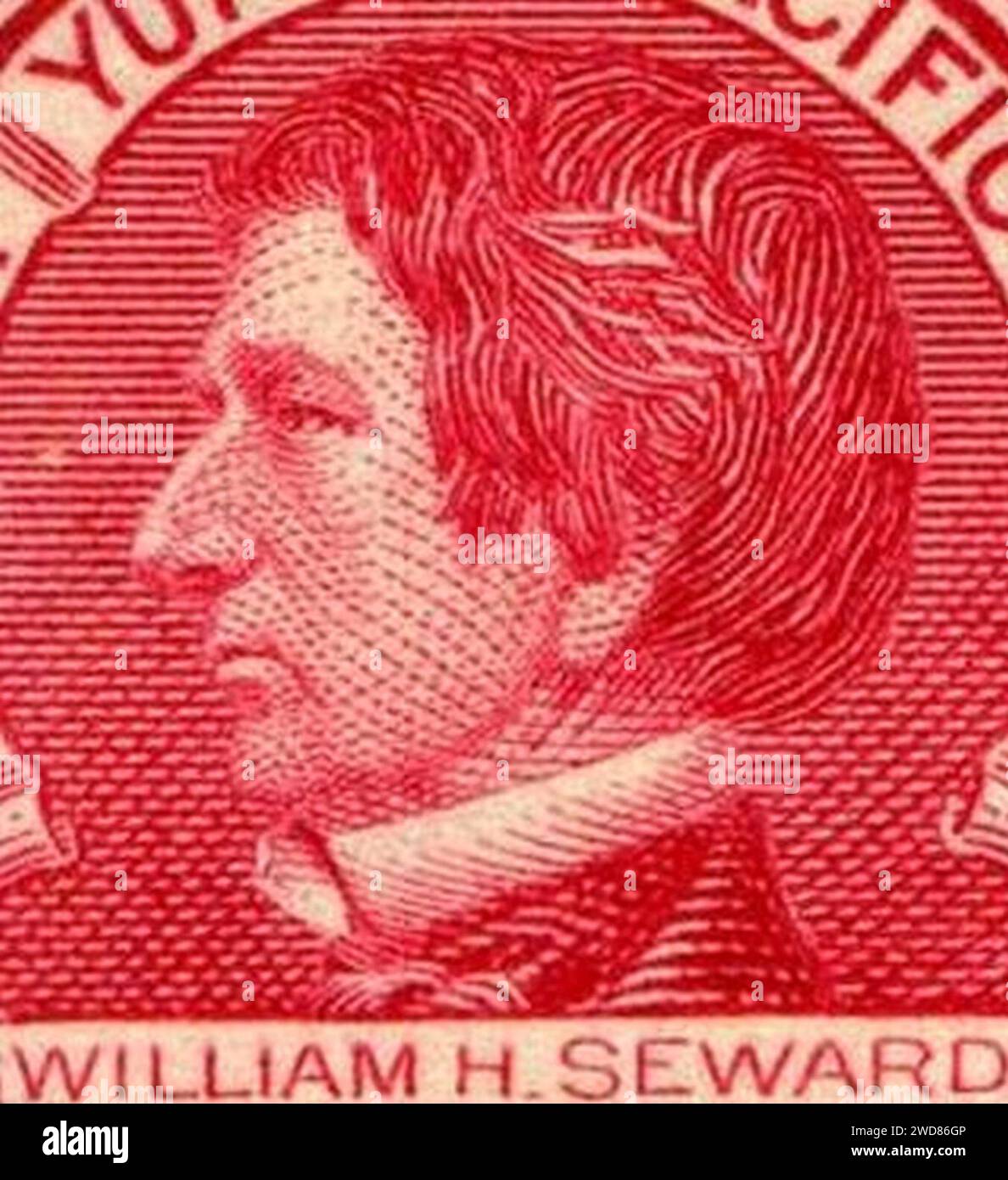 2 cent stamp face detail, from Alaska purchase 1909 U.S. stamp.1