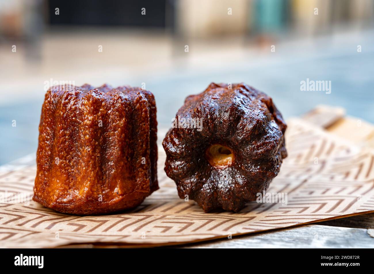 Canele, French pastry flavored with rum and vanilla, soft and tender ...