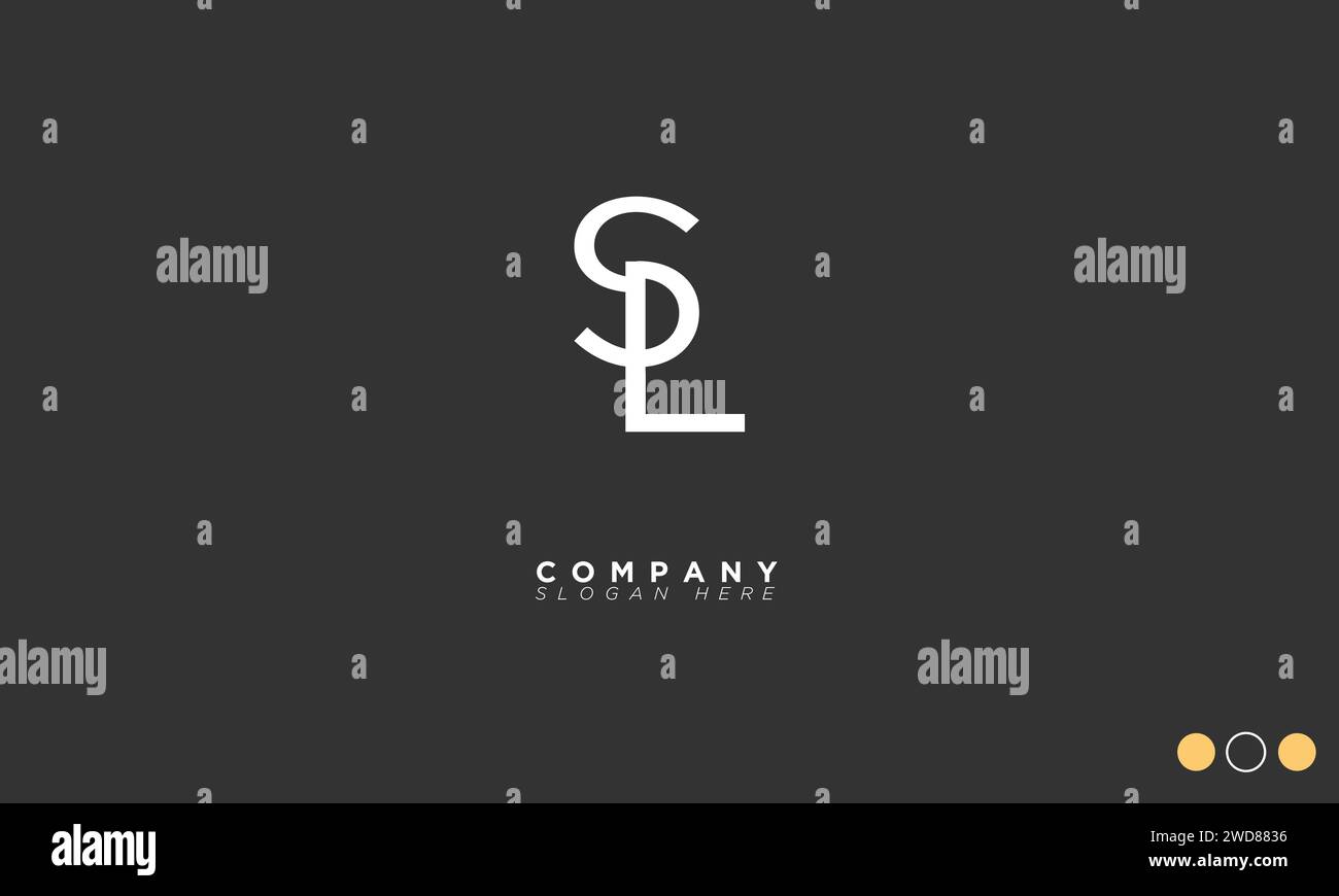 SL Alphabet letters Initials Monogram logo Stock Vector