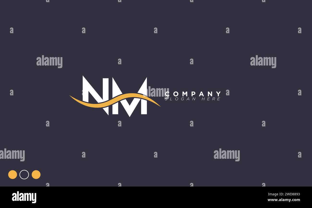 NM Alphabet letters Initials Monogram logo Stock Vector