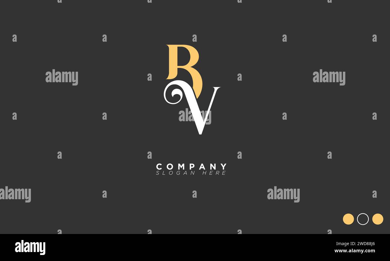 BV Alphabet letters Initials Monogram logo Stock Vector