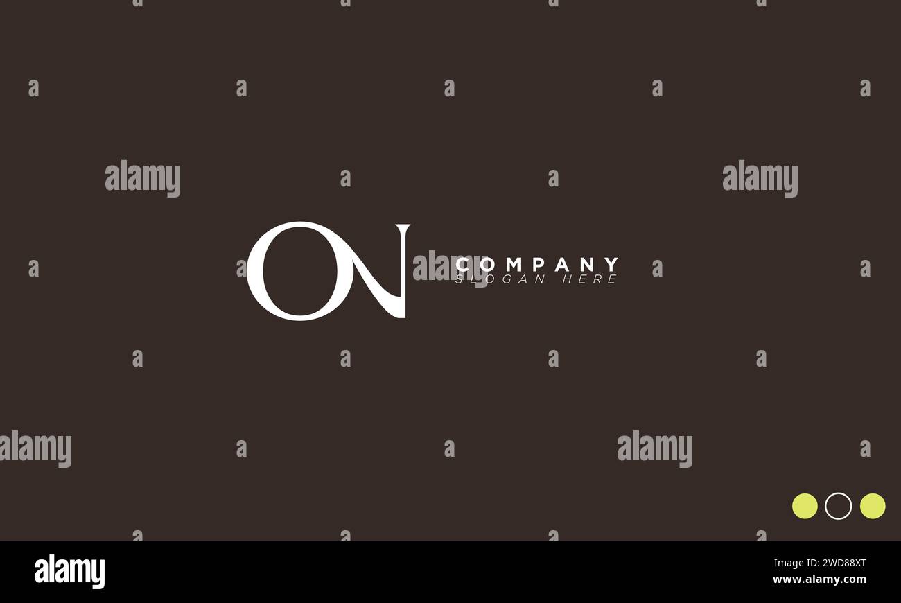ON Alphabet letters Initials Monogram logo Stock Vector