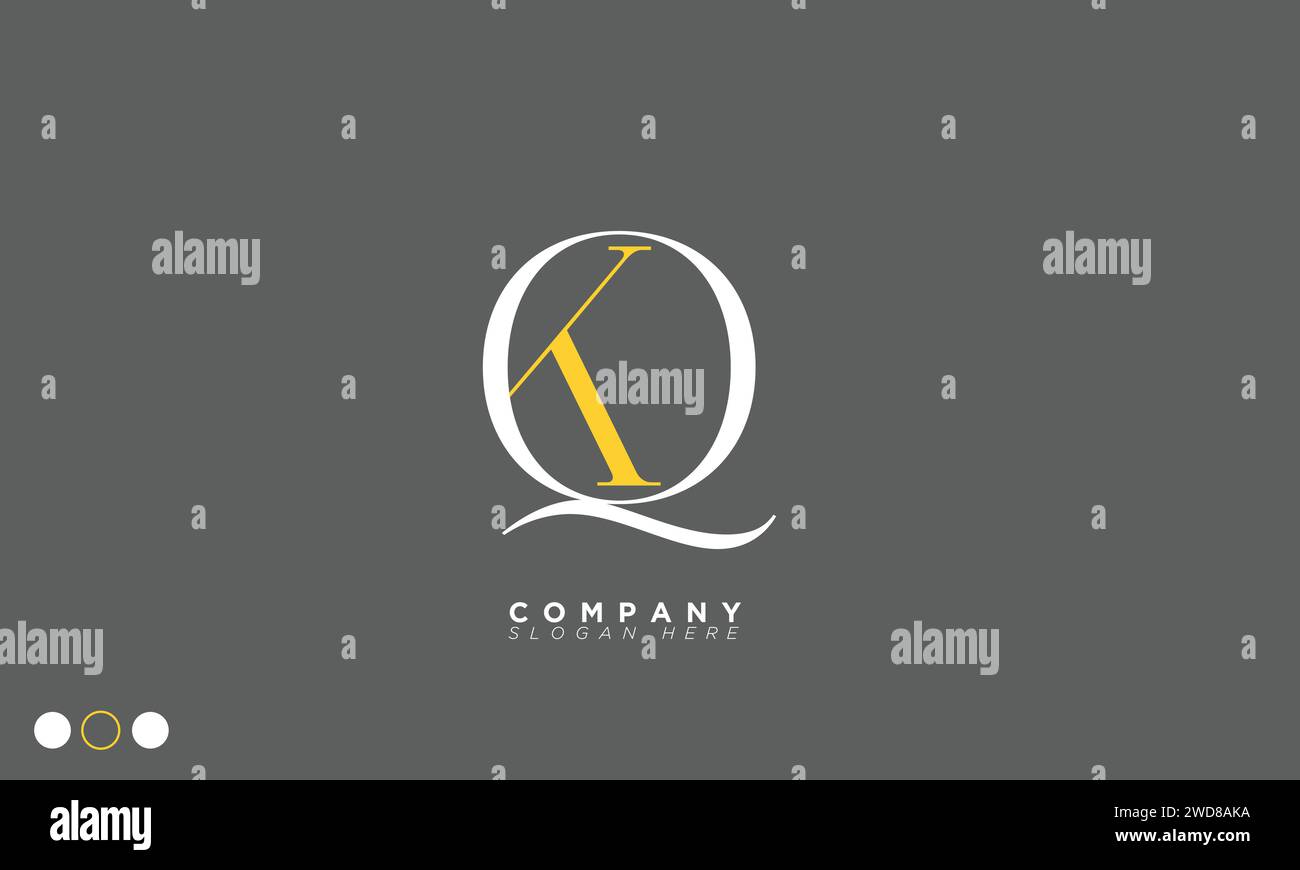 KQ Alphabet letters Initials Monogram logo Stock Vector