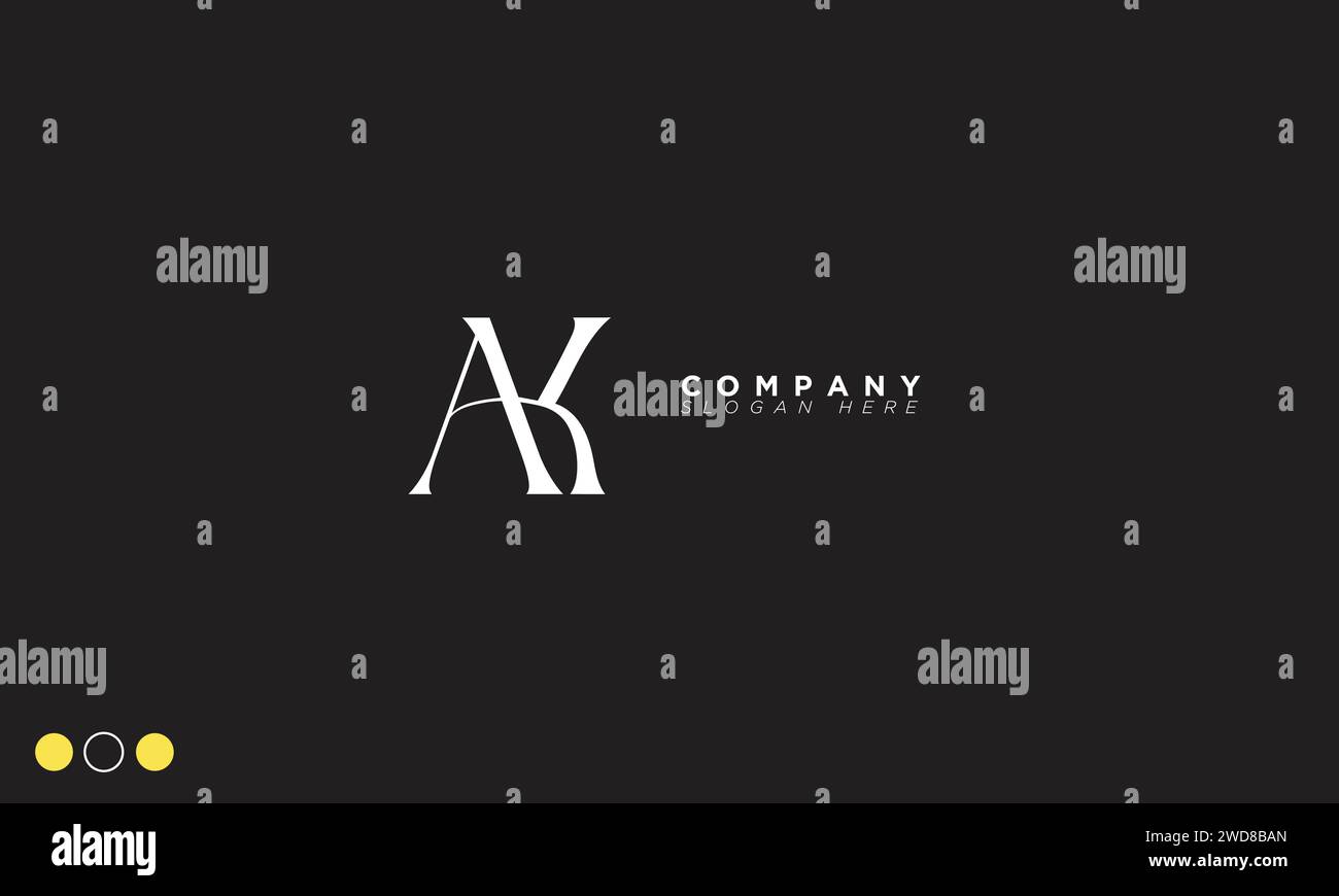 AK Alphabet letters Initials Monogram logo Stock Vector