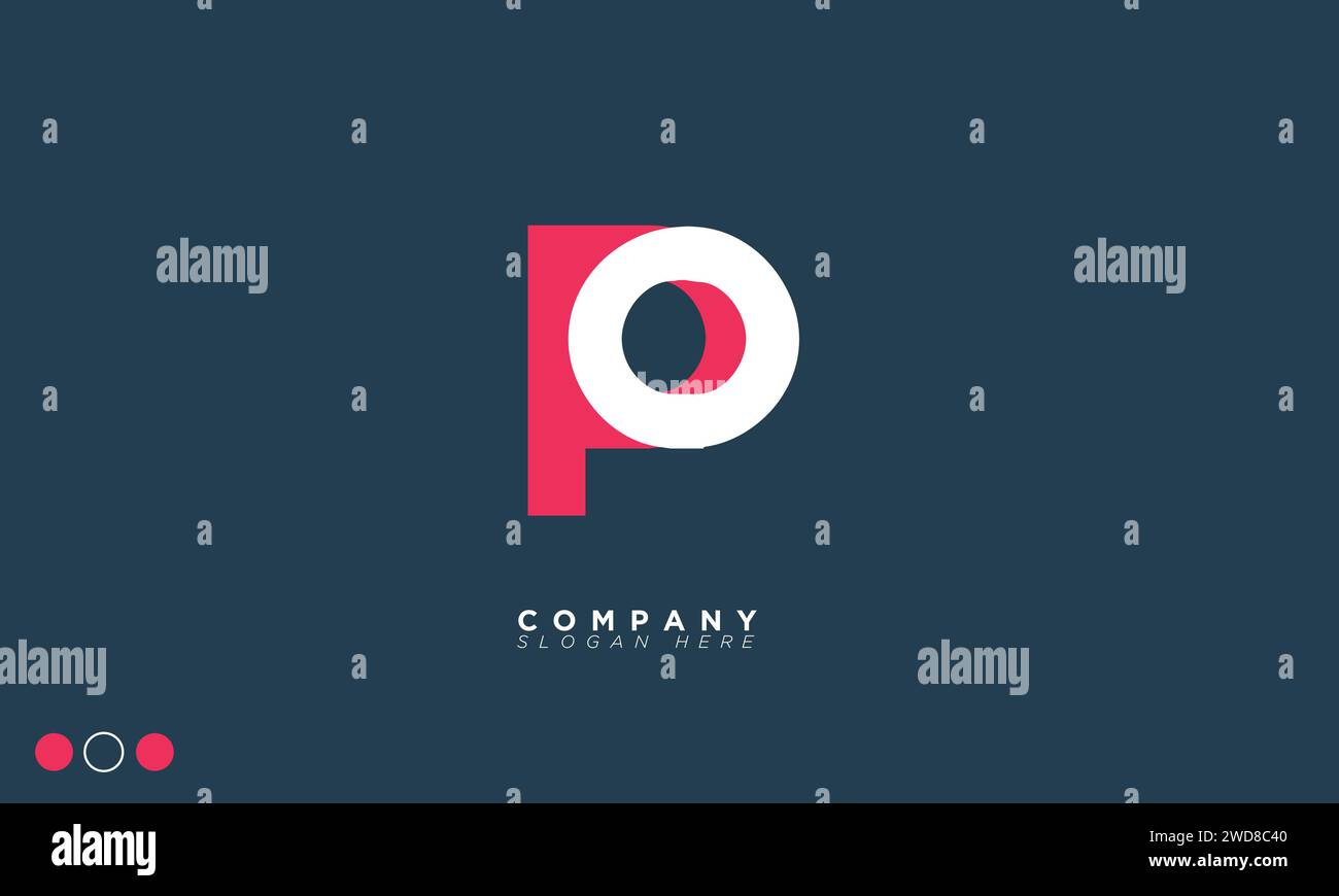 PO Alphabet letters Initials Monogram logo Stock Vector