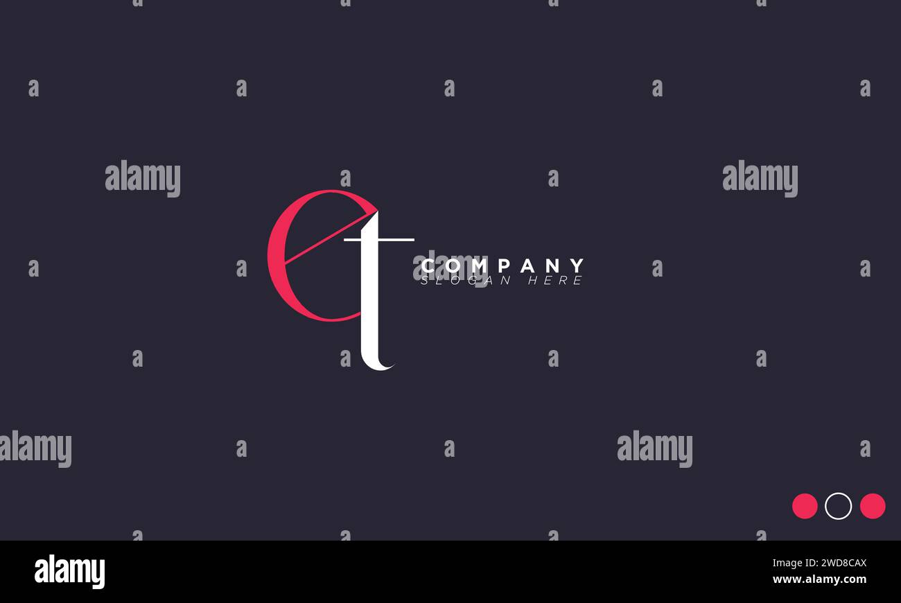 ET Alphabet letters Initials Monogram logo Stock Vector