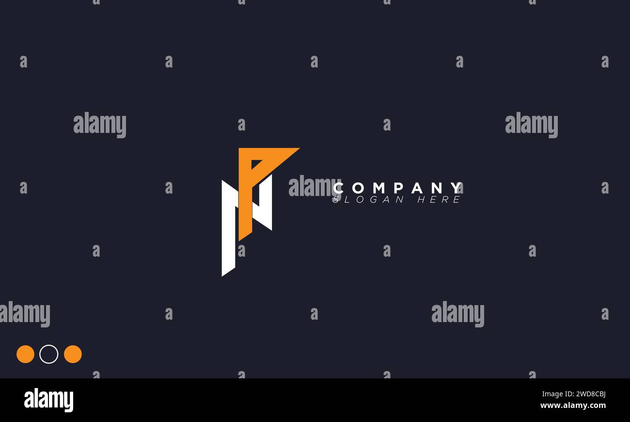 NP Alphabet letters Initials Monogram logo Stock Vector