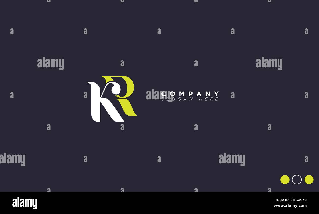 KR Alphabet letters Initials Monogram logo Stock Vector