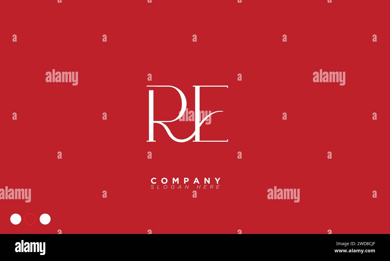 RE Alphabet letters Initials Monogram logo Stock Vector