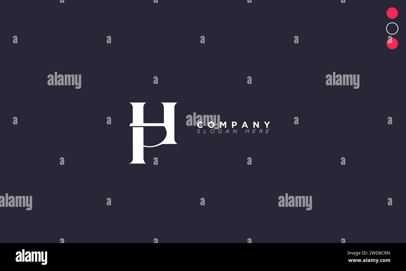 PH Alphabet letters Initials Monogram logo Stock Vector