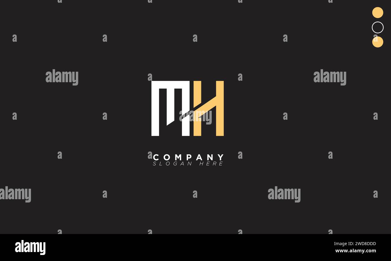 MH Alphabet letters Initials Monogram logo Stock Vector