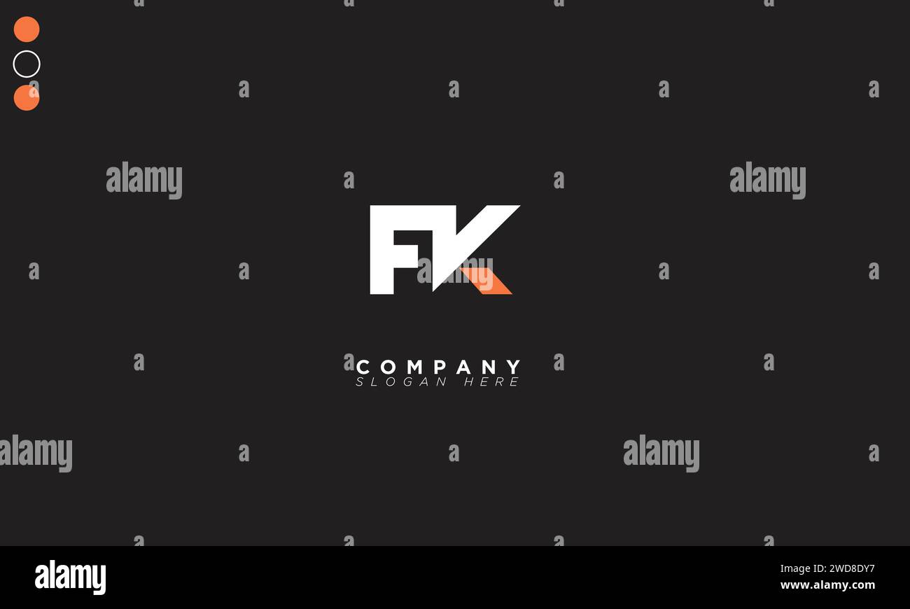 FK Alphabet letters Initials Monogram logo Stock Vector