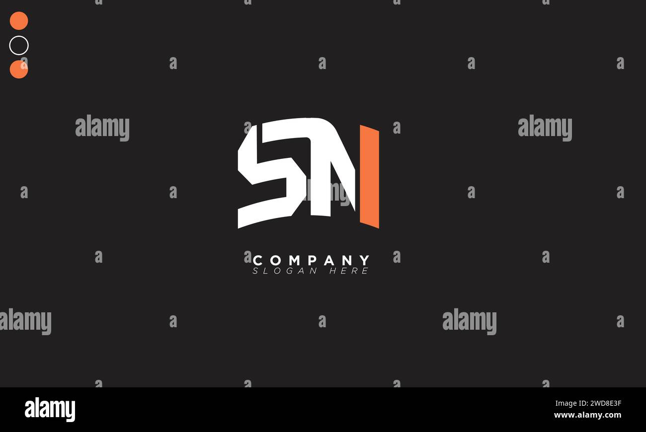 SN Alphabet letters Initials Monogram logo Stock Vector