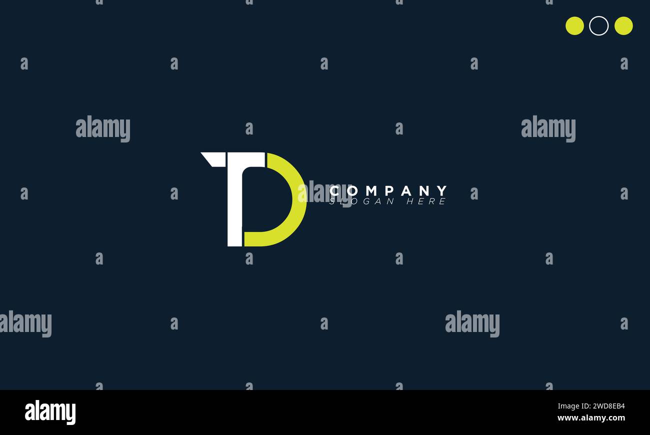 TD Alphabet letters Initials Monogram logo Stock Vector