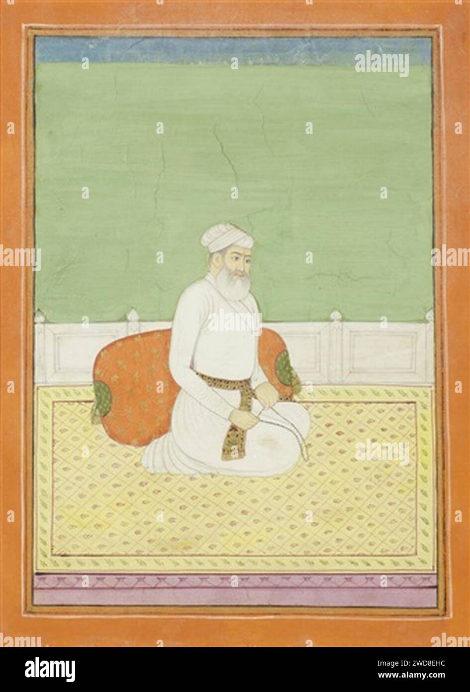 18th century painting of Guru Amar Das. Stock Photo