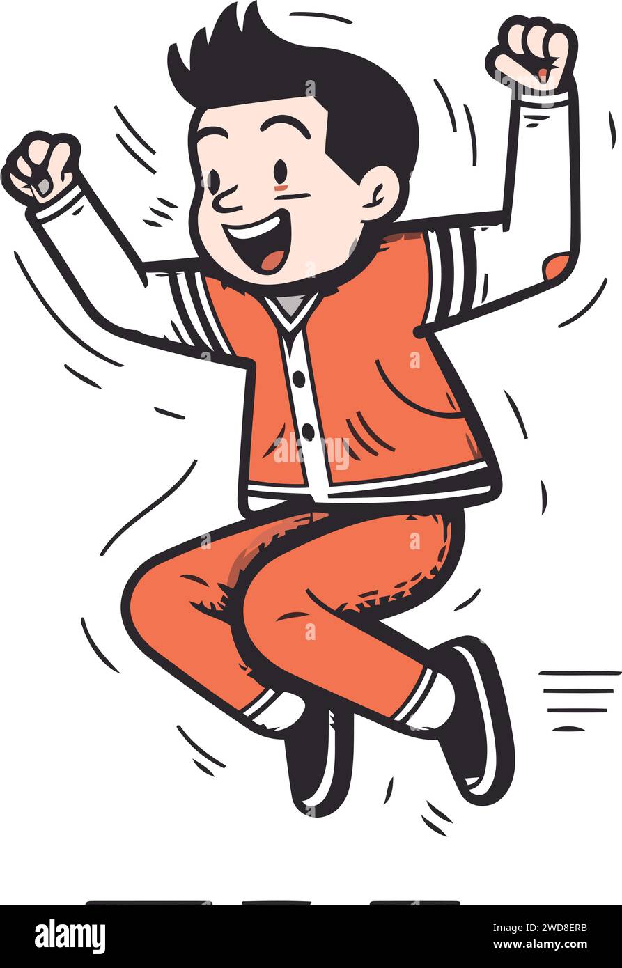 Happy business man jumping Stock Vector Images - Alamy