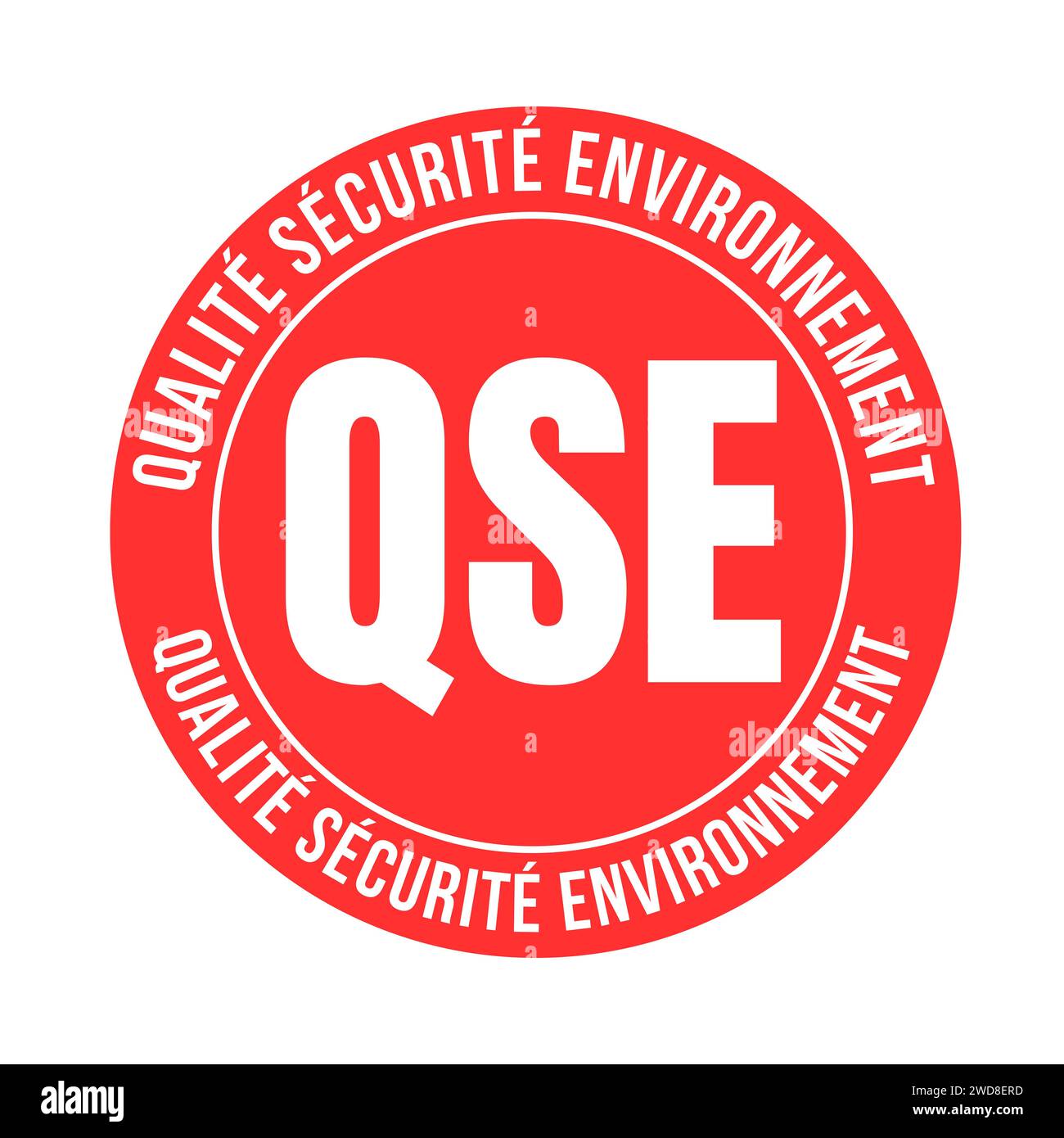 QSE quality safety environment symbol in France called qualite securite environnement in French language Stock Photo