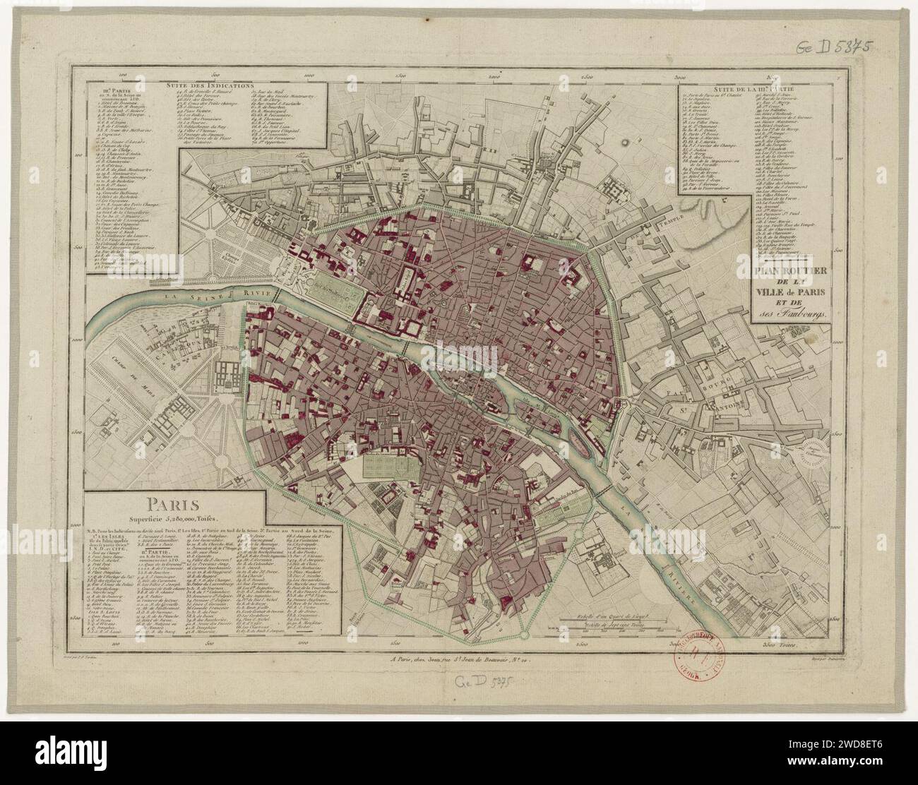 Paris map 18th century hi-res stock photography and images