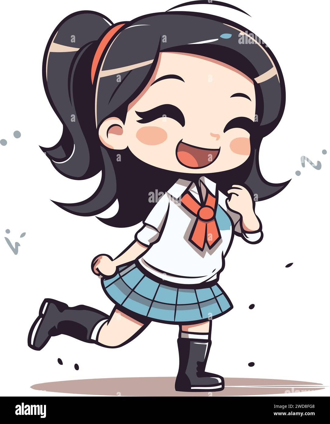 Kindergarten girl running Stock Vector Images - Alamy