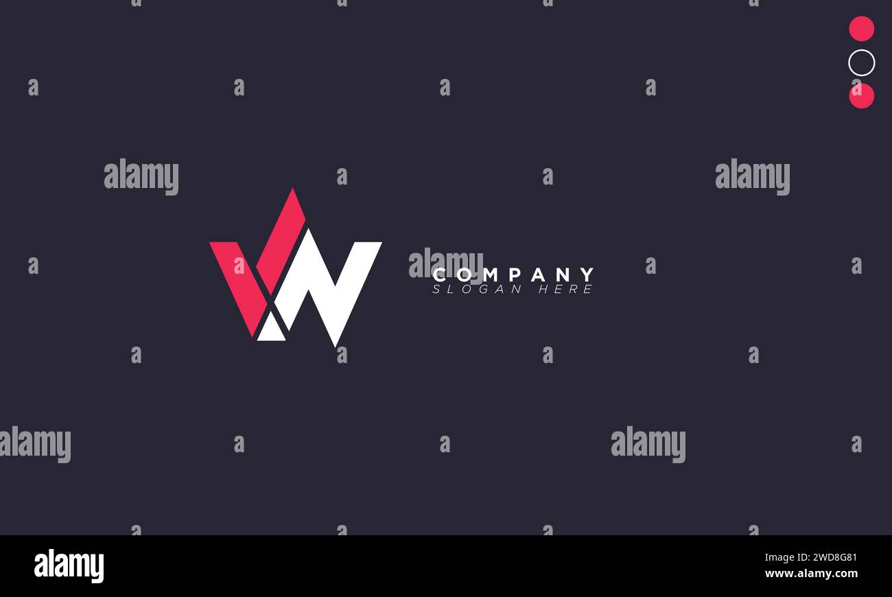 VN Alphabet letters Initials Monogram logo Stock Vector