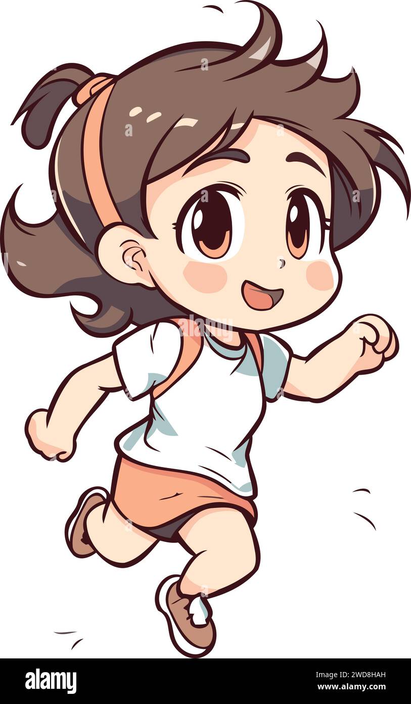 Little girl jogging Cut Out Stock Images & Pictures - Alamy