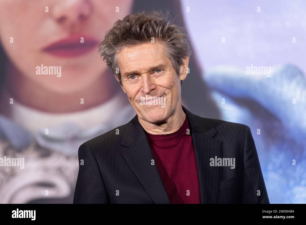 MILAN, ITALY - JANUARY 18: Actor Willem Dafoe attends the Milan premiere of 'Poor Things' at Fondazione Prada on January 18, 2024 in Milan, Italy. Stock Photo