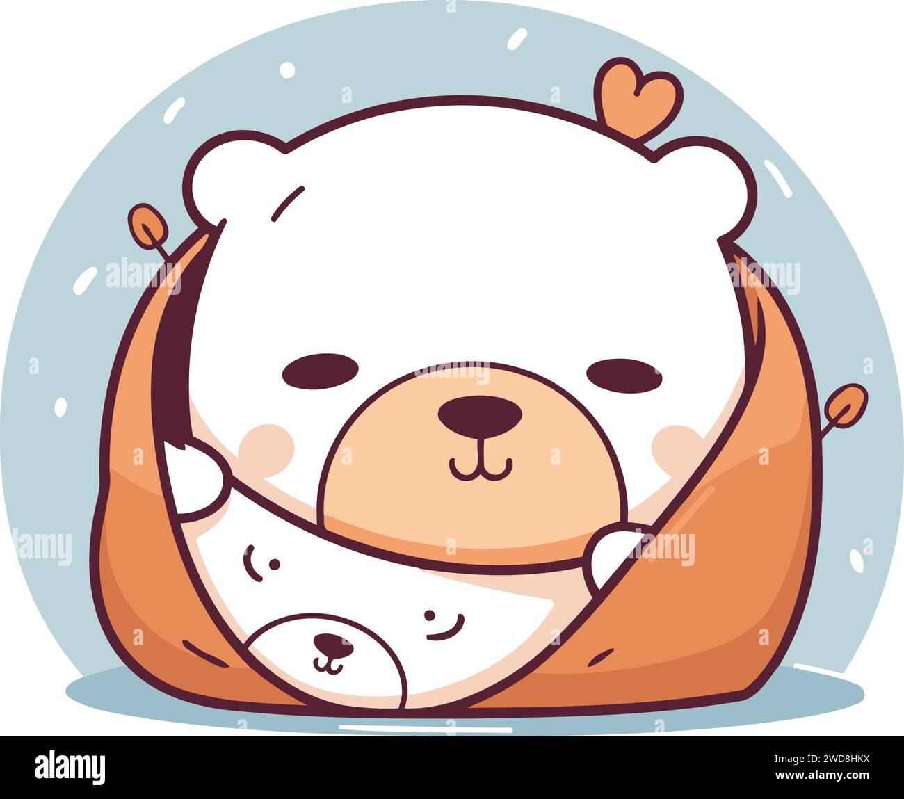 Cute cartoon panda bear. Vector illustration of a cute polar bear Stock