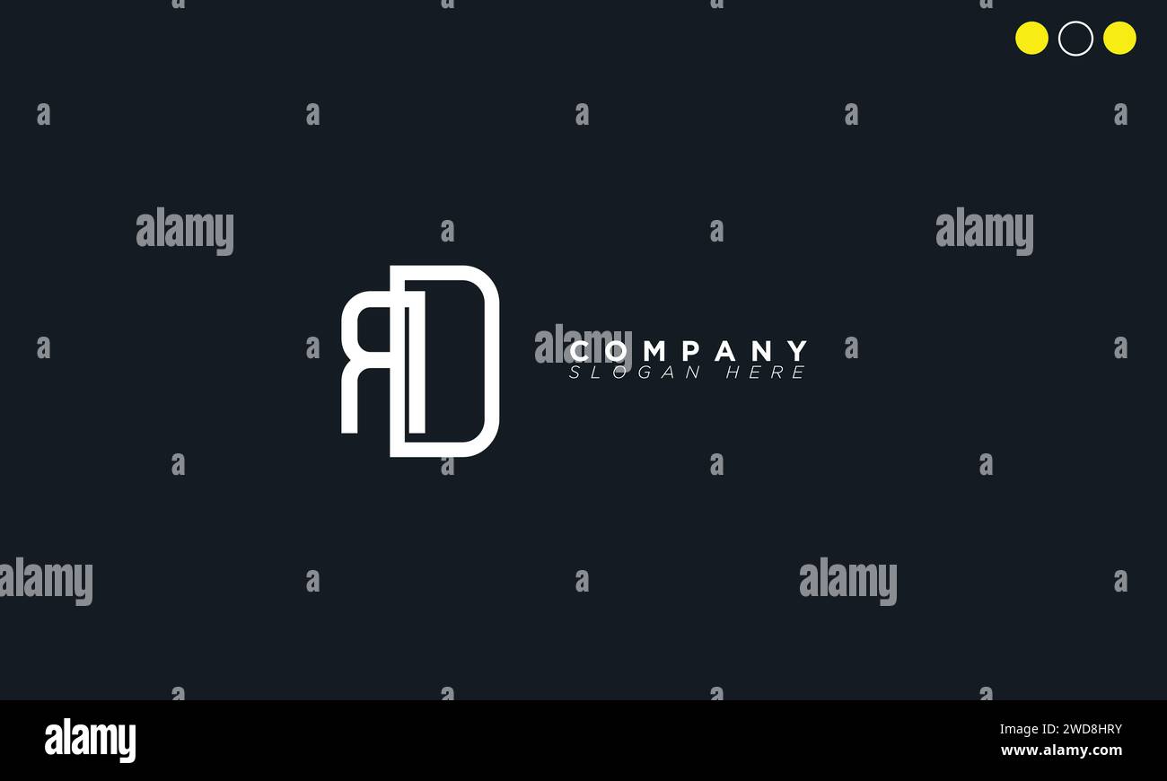 RD Alphabet letters Initials Monogram logo Stock Vector