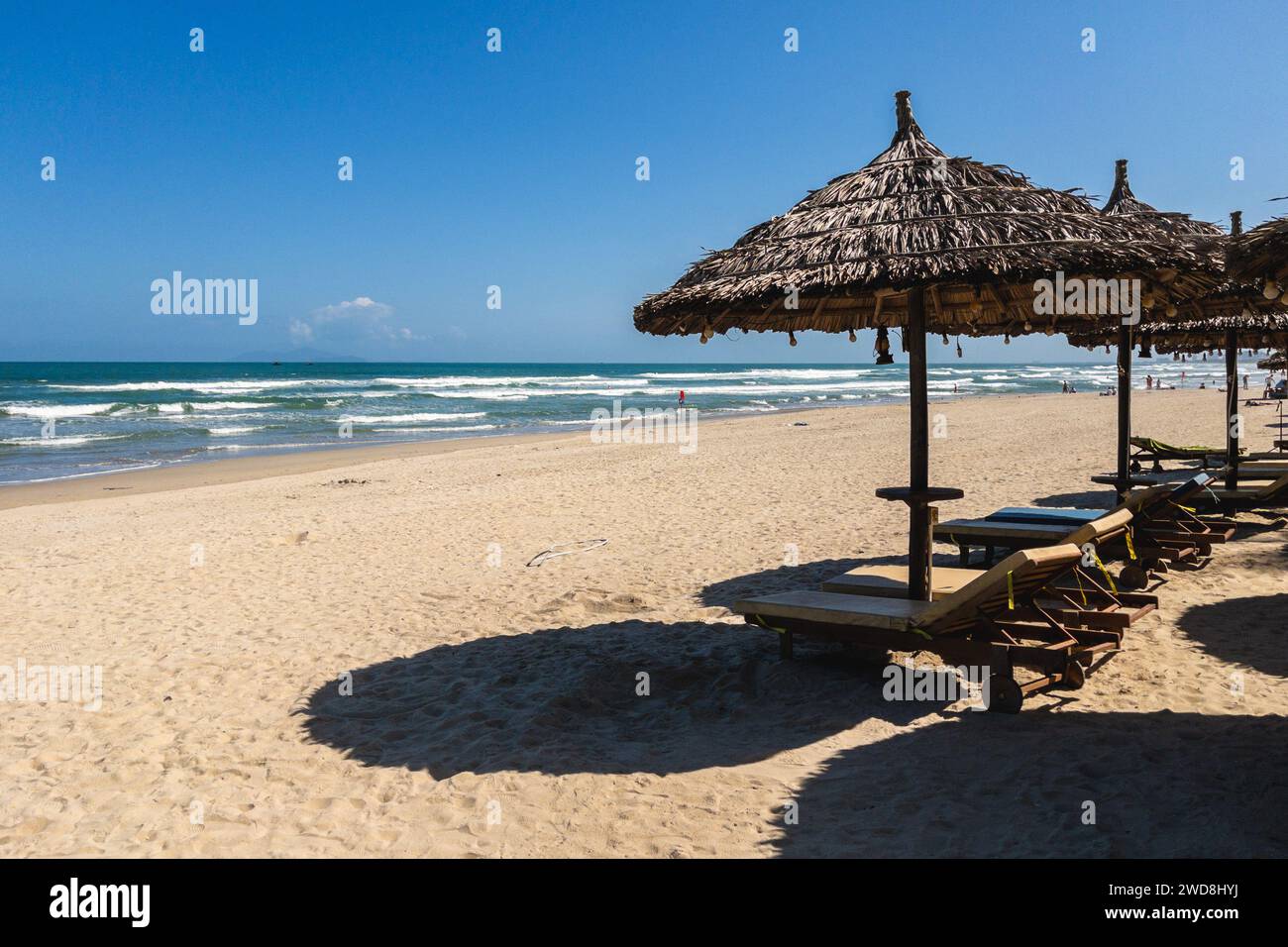 Scenery of My Khe Beach located in Da Nang, central Vietnam Stock Photo