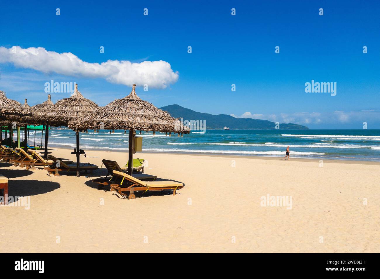 Scenery of My Khe Beach located in Da Nang, central Vietnam Stock Photo