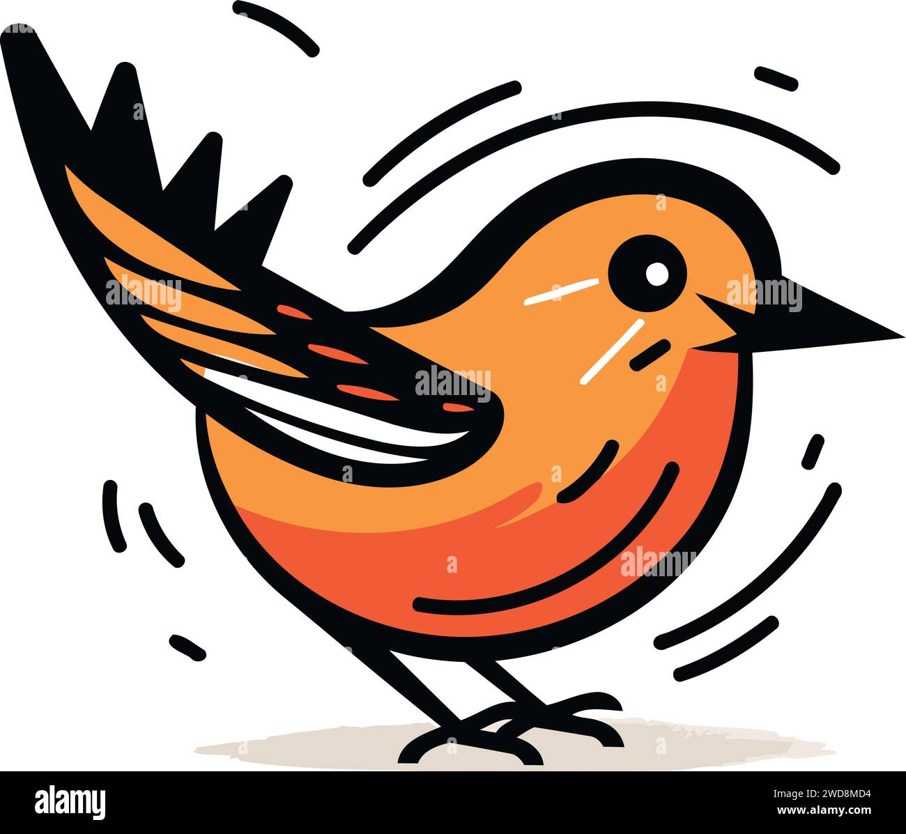 Feather of a robin Stock Vector Images - Alamy