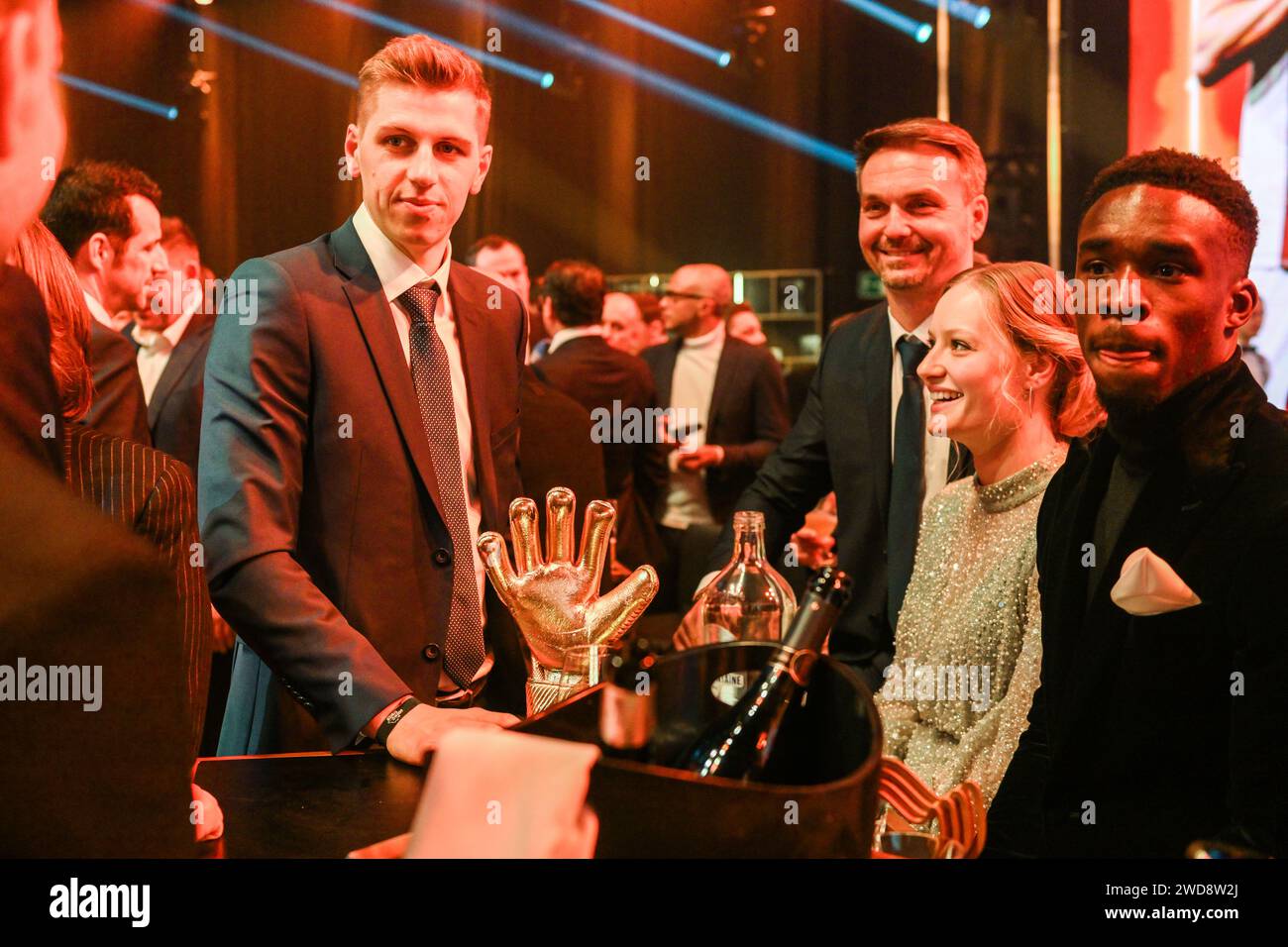 Antwerp, Belgium. 18th Jan, 2024. Golden glove for goalkeeper of the