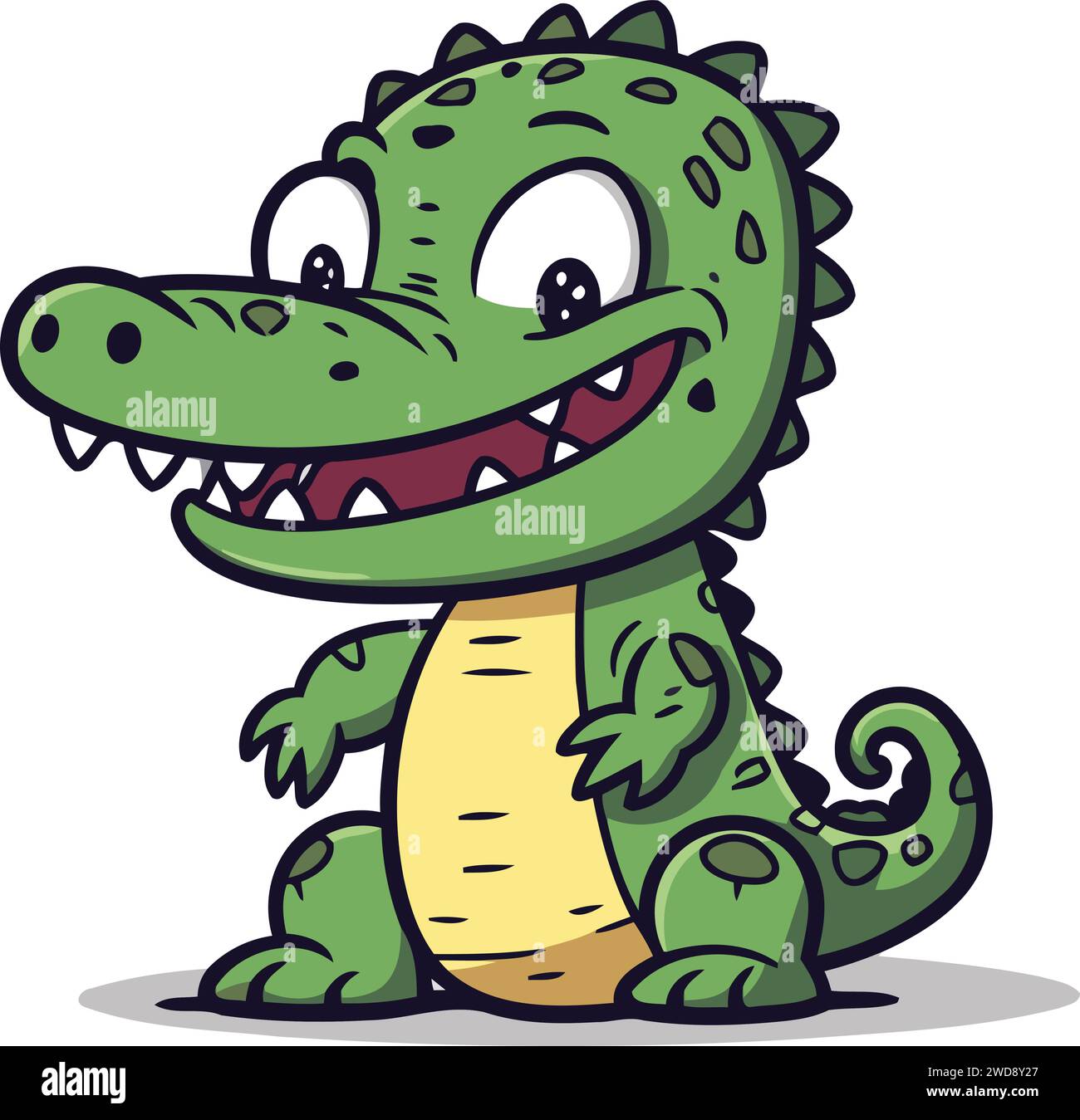 Crocodile Cartoon Mascot Character Vector Illustration. Stock Vector
