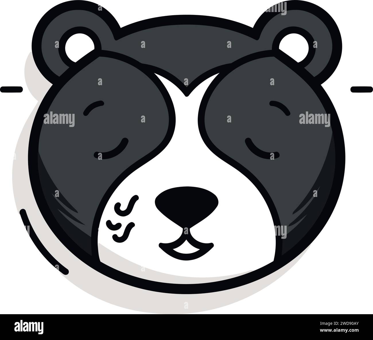 Cute panda face. Vector illustration in a flat style. Stock Vector