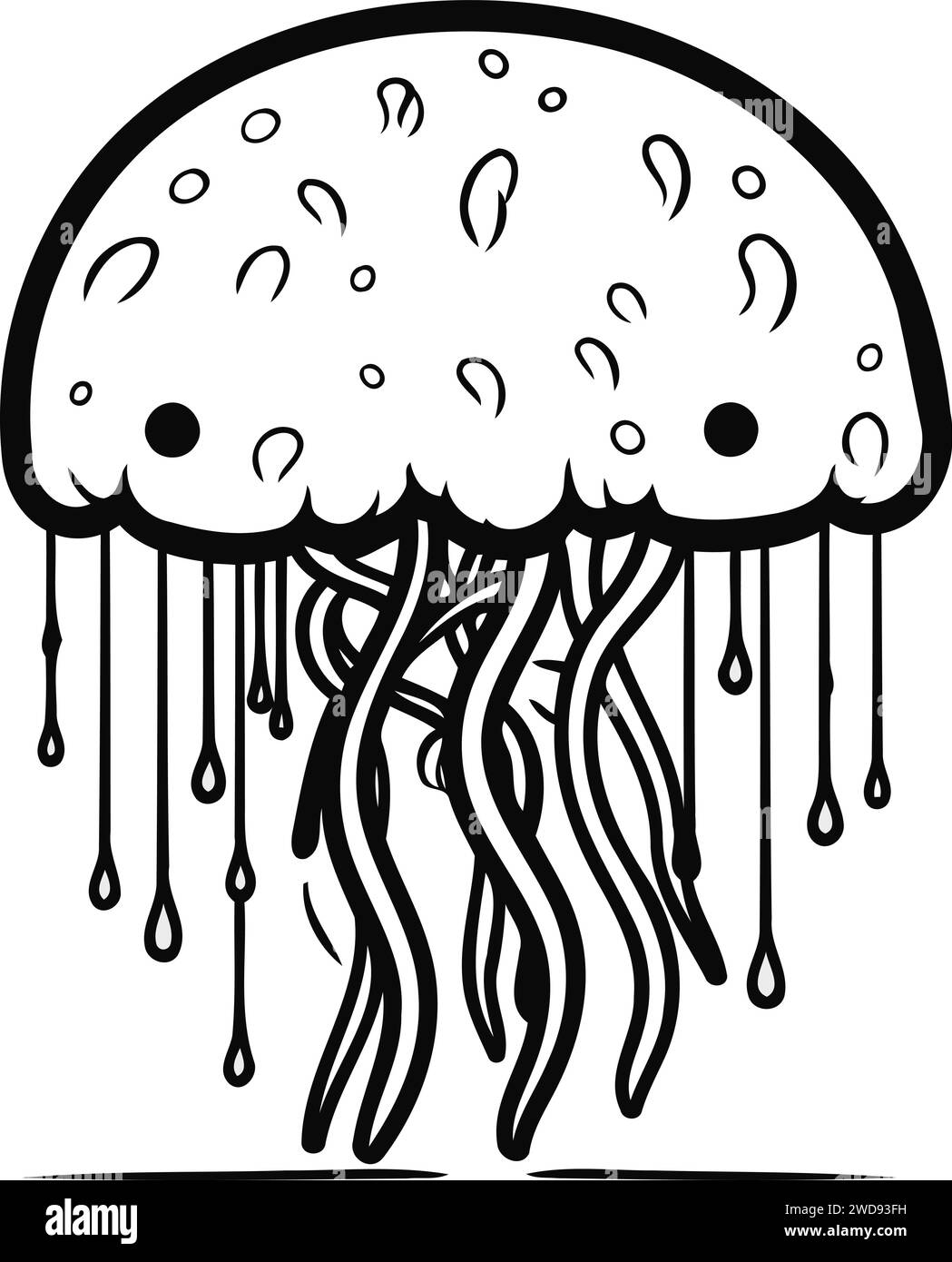 Jellyfish. Black and white jellyfish. Vector illustration Stock Vector Image & Art - Alamy