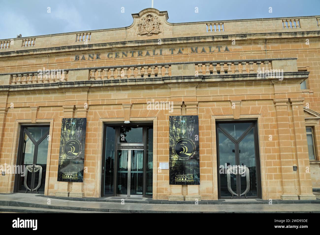 Central Bank of Malta building at St James's Counterguard in Valletta Stock Photo