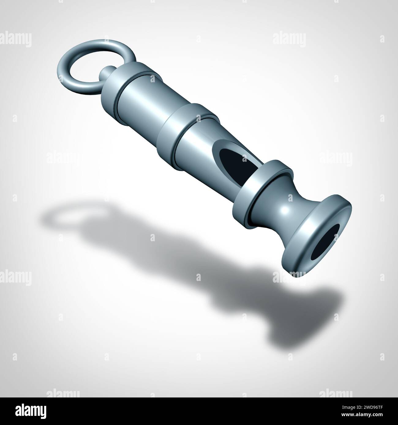Dog Whistle Racism Symbol as coded language as communicating hidden racist ideas of intolerance and discrimination as a political metaphor for racist Stock Photo