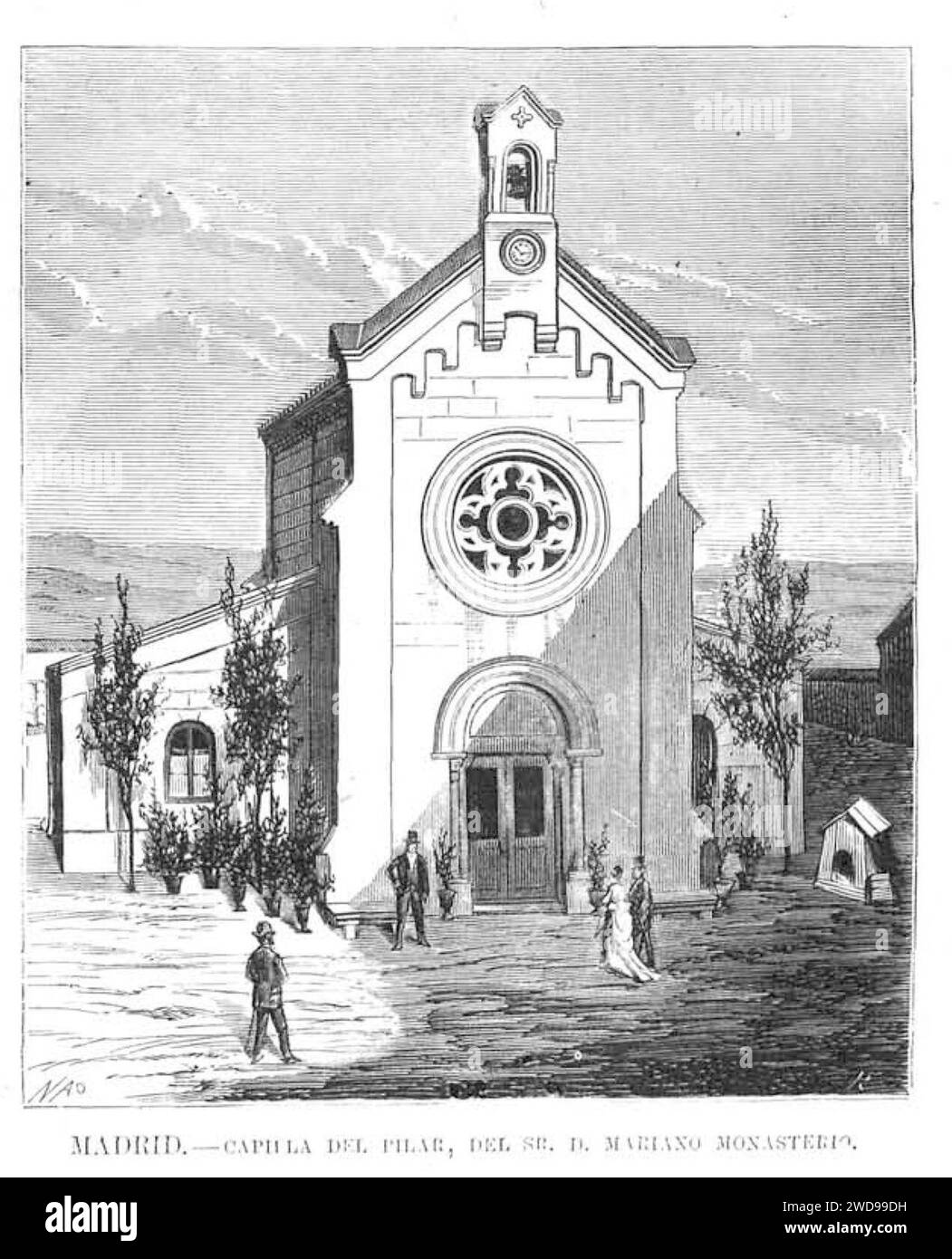 1874-11-22, La Ilustración Española y Americana, Capilla del Pilar, del Sr. D. Mariano Monasterio, Nao. Stock Photo