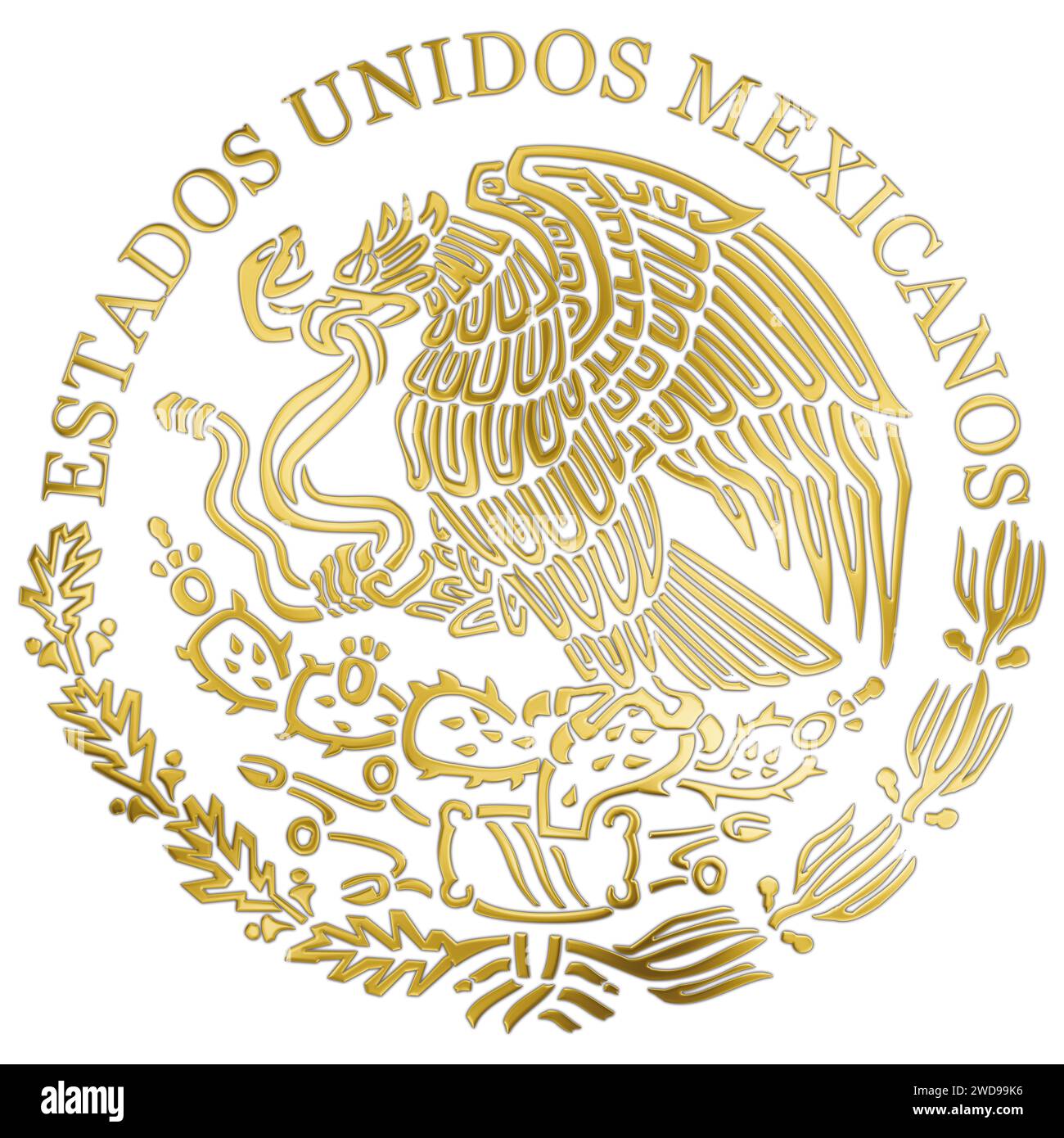 Gold Mexico Coat Of Arms Gold Mexico Coat Of Arms